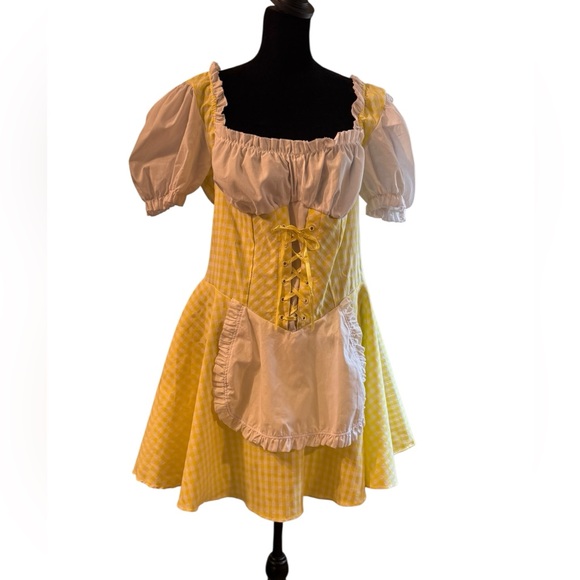 Golidilocks
Leg Avenue Yellow and White Gingham Dress barmaid maid St Pauli girl - Picture 3 of 11
